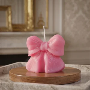 Bow shaped scented candle
